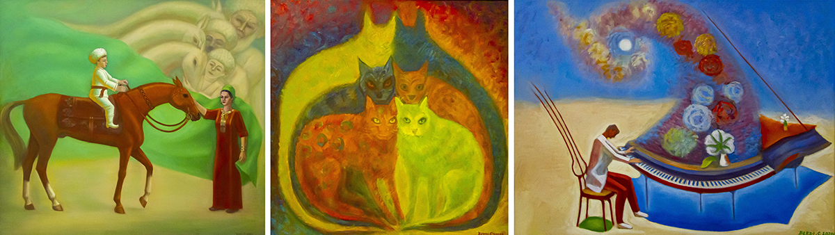 Berdi Çaryýew’in Günlük Olayları Anlatan Resim Sergisi Açıldı